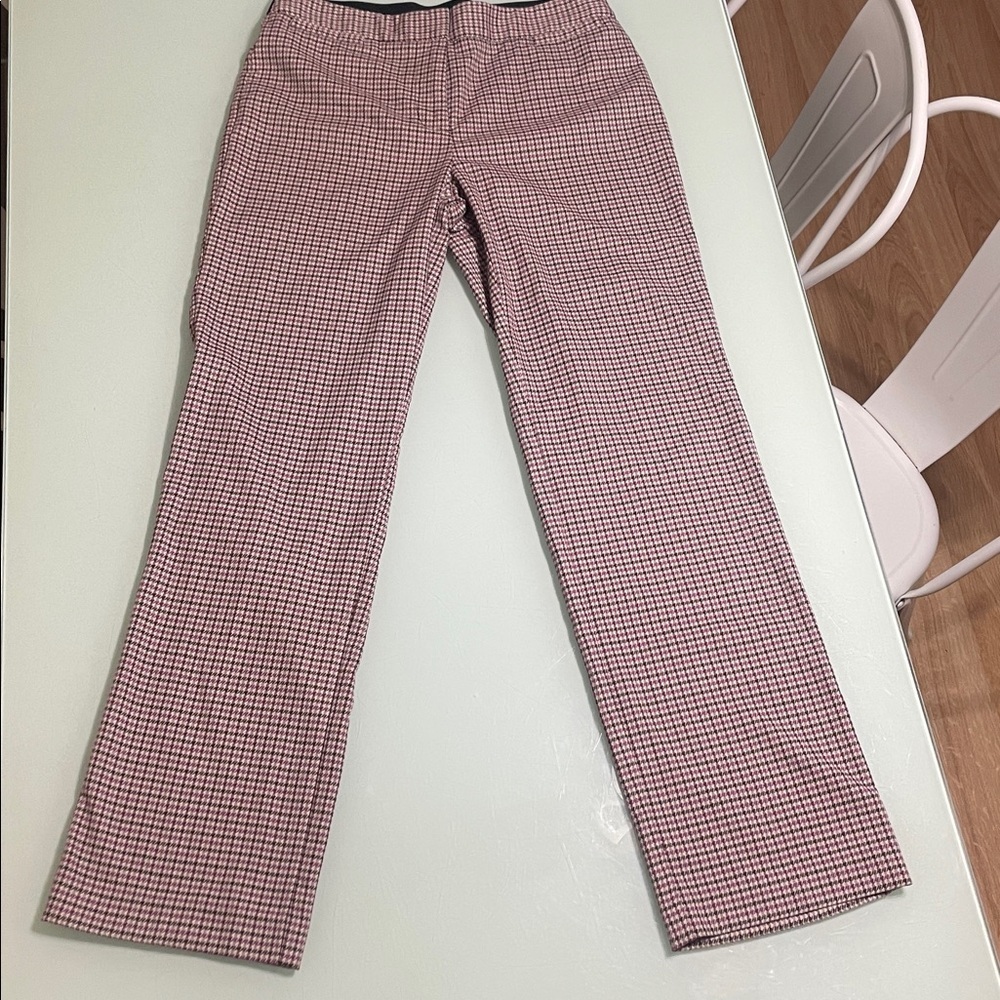 Liz Claiborne Red and White Micro-Check Pants
